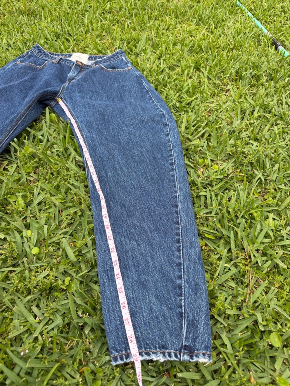 One Teaspoon Barrel Jeans Curved Leg Mid Rise Blue Denim Size 26 Worn Once - Picture 5 of 12